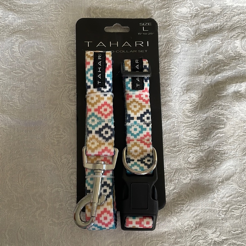 TAHARI south, western theme, leash, and collar set. Size large.
